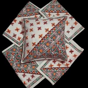 Mithila/Madhubani hand-painted pure cotton cushion covers size 16×16